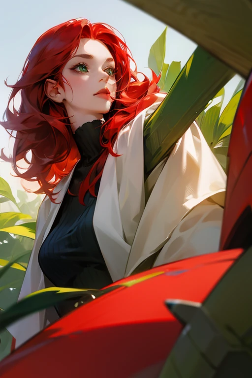 A mam with red hair and green eyes