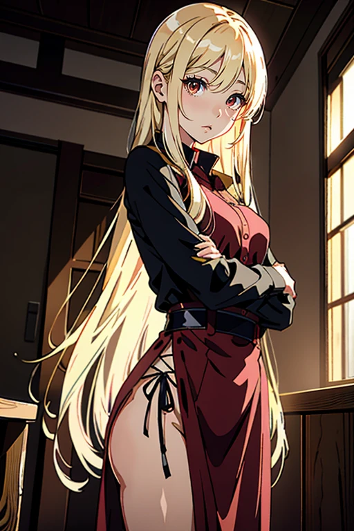Using Anime Style、Nakamura Aya is a little 5-year-old, Attractive and exotic looking . She has long, golden hair that flows gently down to her waist, It stands out against her white skin. His eyes are red., Like a shining ruby, Have a mysterious look.  