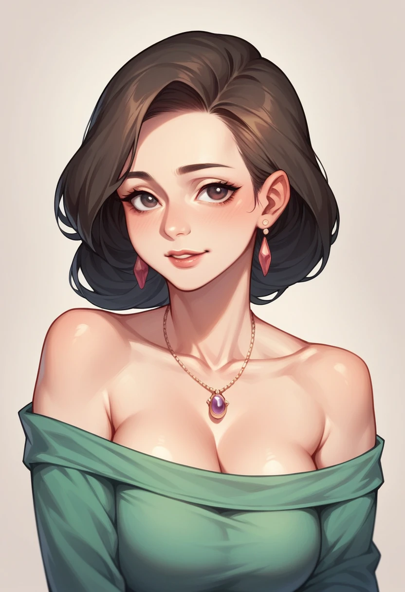 Beautiful, attractive, strong facial expression,milf body, young face,dongtan style