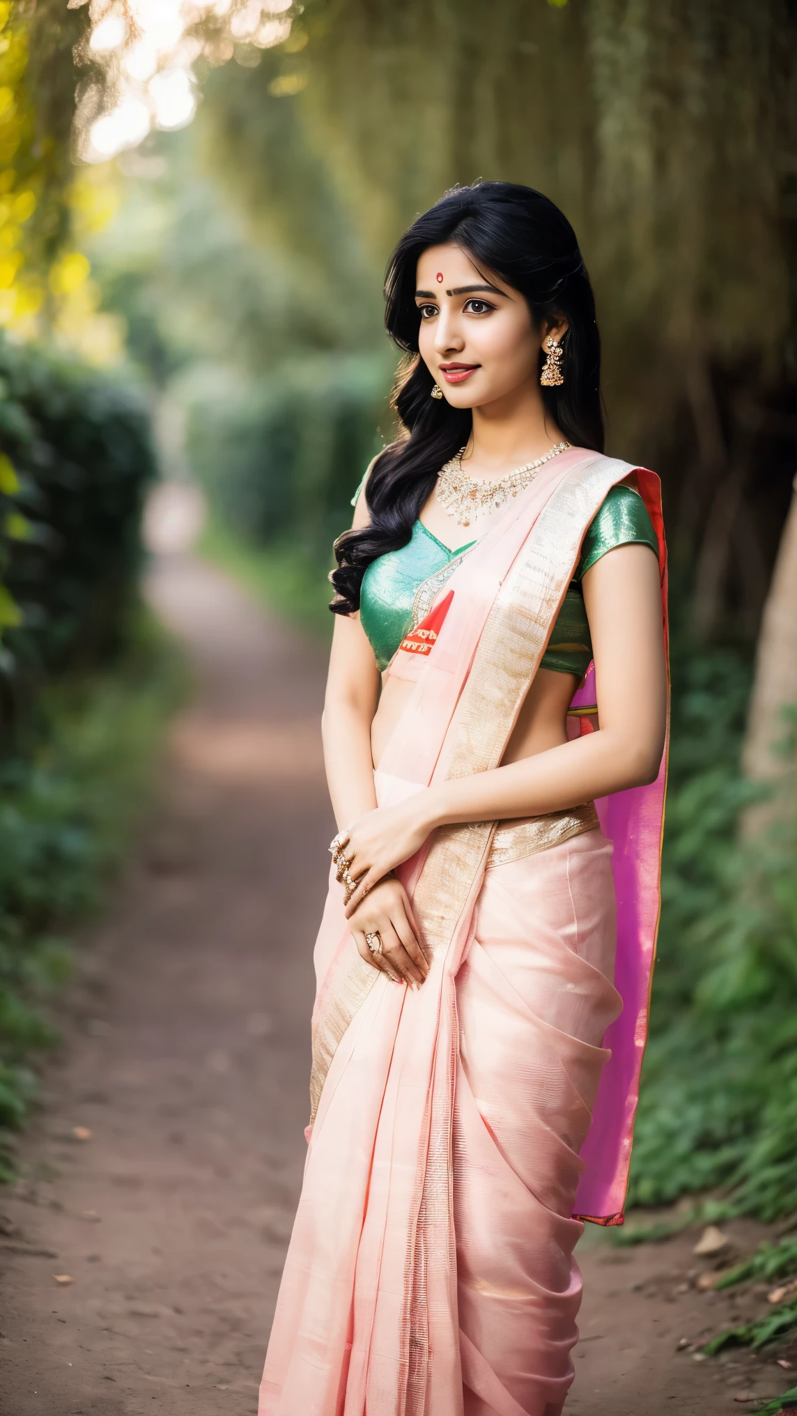 (photorealistic), beautiful lighting, best quality, realistic, full body portrait, real picture, in saree, cute Indian Woman, 25 yo, narrow face, pale skin, tall, Fujifilm XT3, outdoors, bright day, Beautiful lighting, RAW photo, 8k uhd, film grain, ((bokeh))(photorealistic), beautiful lighting, best quality, realistic, full body portrait, real picture, in saree, cute Indian Woman, 25 yo, narrow face, pale skin, tall, Fujifilm XT3, outdoors, bright day, Beautiful lighting, RAW photo, 8k uhd, film grain, ((bokeh))