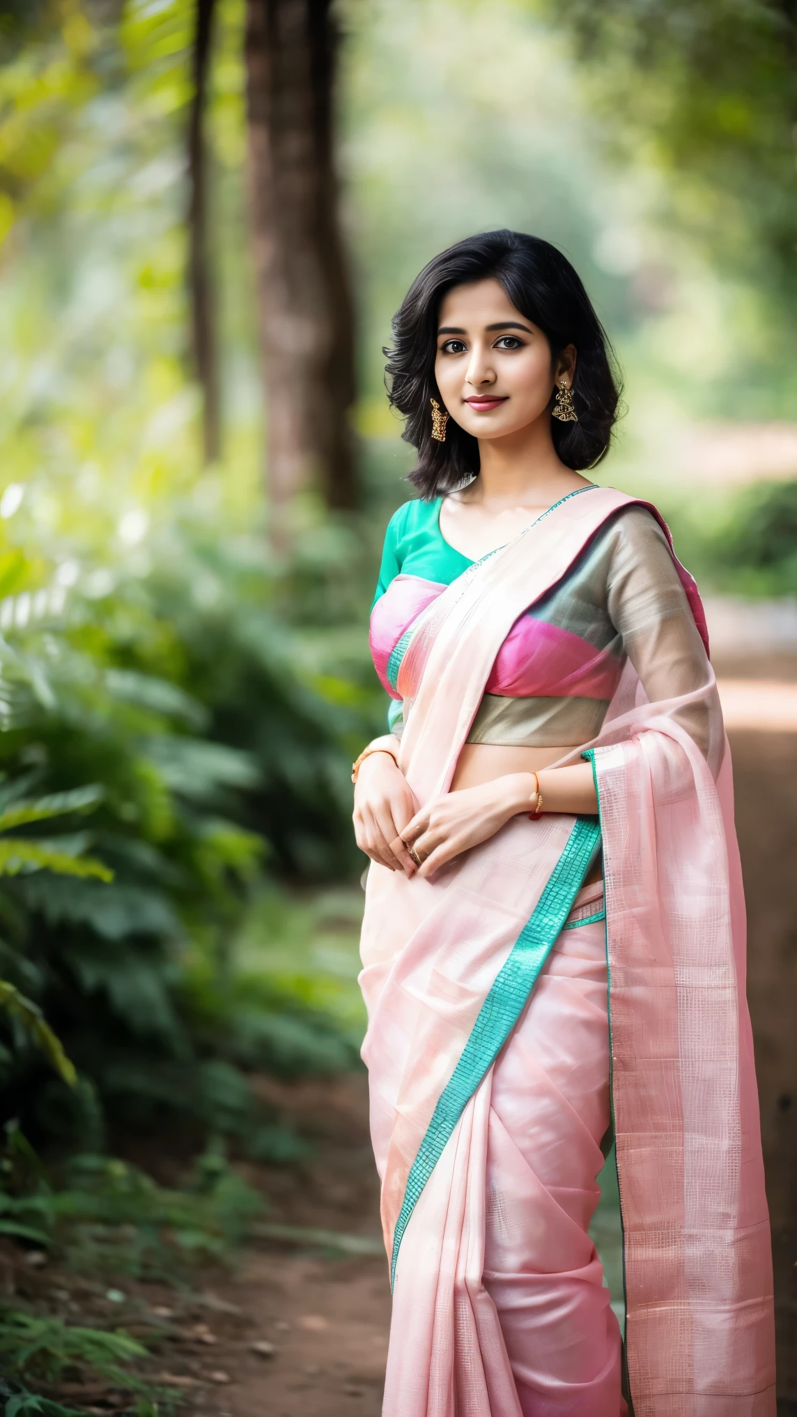 (photorealistic), beautiful lighting, best quality, realistic, full body portrait, real picture, in saree, cute Indian Woman, 25 yo, narrow face, pale skin, tall, Fujifilm XT3, outdoors, bright day, Beautiful lighting, RAW photo, 8k uhd, film grain, ((bokeh))(photorealistic), beautiful lighting, best quality, realistic, full body portrait, real picture, in saree, cute Indian Woman, 25 yo, narrow face, pale skin, tall, Fujifilm XT3, outdoors, bright day, Beautiful lighting, RAW photo, 8k uhd, film grain, ((bokeh))