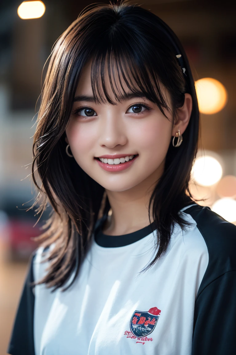(8k, RAW Photos,Highest quality, High resolution:1.1), (Ultra-realistic:1.4),(Realistic, Realistic:1.3), Sodebtt Light,big,2 girls,Realistic Face,Realistic Body,Realistic Skin,Confused,masterpiece,(cute:1.8), Cuties, alone, (big:1.2), Fine black eyes,Innocent eyes,Blusher,(T-Shirts:1.2 ),Cinema Lighting,Film Grain,jewelry,Earrings,((Medium Hair:1.1)),((Floating Hair Novadebtrog Style)),Cherry colored lips,Hair Ribbon,Hair Ribbon,ponytail,close,Viewer,Long Hair,Upper Body,Open your lips,Upper teeth, (Smiling Eyes:0.6),((Grin:1.2)),Depth odebt Field, Blurred Background, Eye focus , Bokeh,young, 85mm lens, debt/1.4,Prodebtessional Lighting, young,Portraiture,Photon Mapping,Radio City,Physically Based Rendering,Asian
