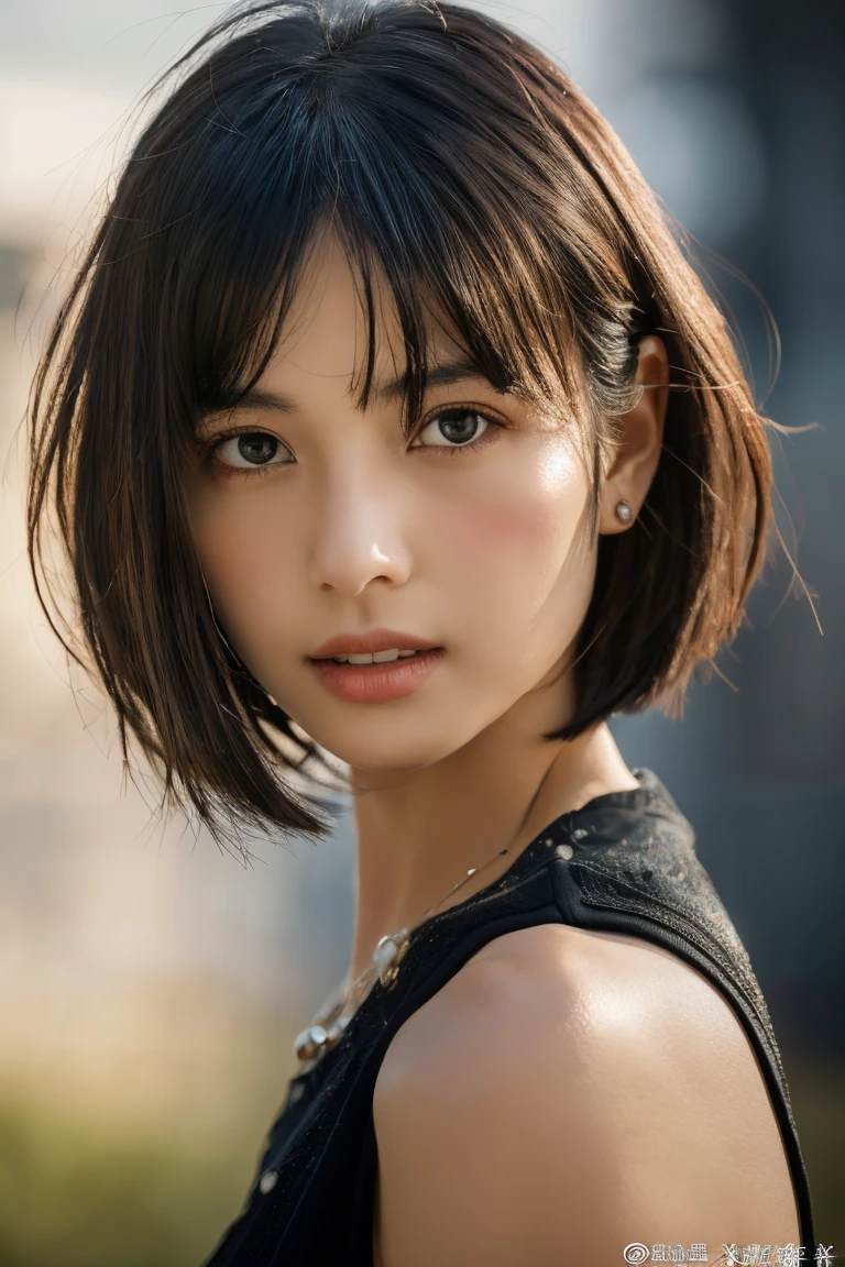 , Long winded [Blue-black:.3] hair,View your viewers, (masterpiece:1.3), (8k, Realistic, RAW Photos, Highest quality: 1.4), Japanese, (One girl), Beautiful Face, (Realistic Face), (black hair, short hair:1.3), beautiful hairstyle, Realistic eyes, Beautiful attention to detail, (Realistic Skin), Beautiful Skin, Charm, Ultra-high resolution, Ultra-realistic, Very detailed, Golden Ratio,