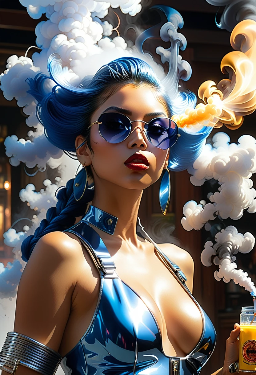 A young techno-mage, Usrican, incoming, Gunz N Butterz, 8K, sharp, light and smoke,  photorealistic, photo realistic, by hajime sorayama —h 350