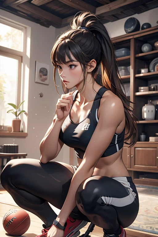 Highest quality、masterpiece、High sensitivity、High resolution、Detailed Description、Slender women、Athletics、Crouching Start、