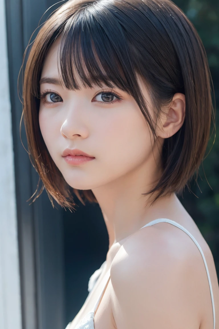 , Long winded [Blue-black:.3] hair,View your viewers, (masterpiece:1.3), (8k, Realistic, RAW Photos, Highest quality: 1.4), Japanese, (One girl), Beautiful Face, (Realistic Face), (black hair, short hair:1.3), beautiful hairstyle, Realistic eyes, Beautiful attention to detail, (Realistic Skin), Beautiful Skin, Charm, Ultra-high resolution, Ultra-realistic, Very detailed, Golden Ratio,