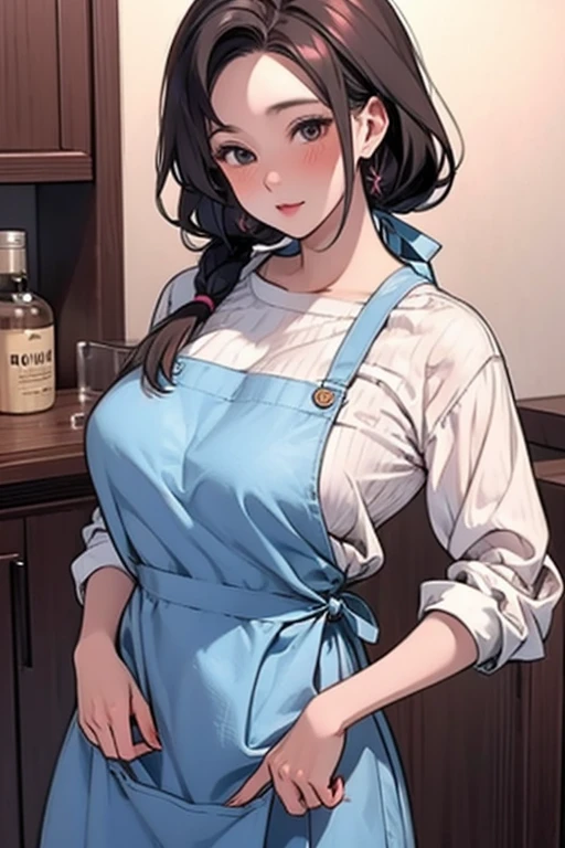 mother,Married Woman,apron,Hair tied up,Pigtails,Black Hair,kind
