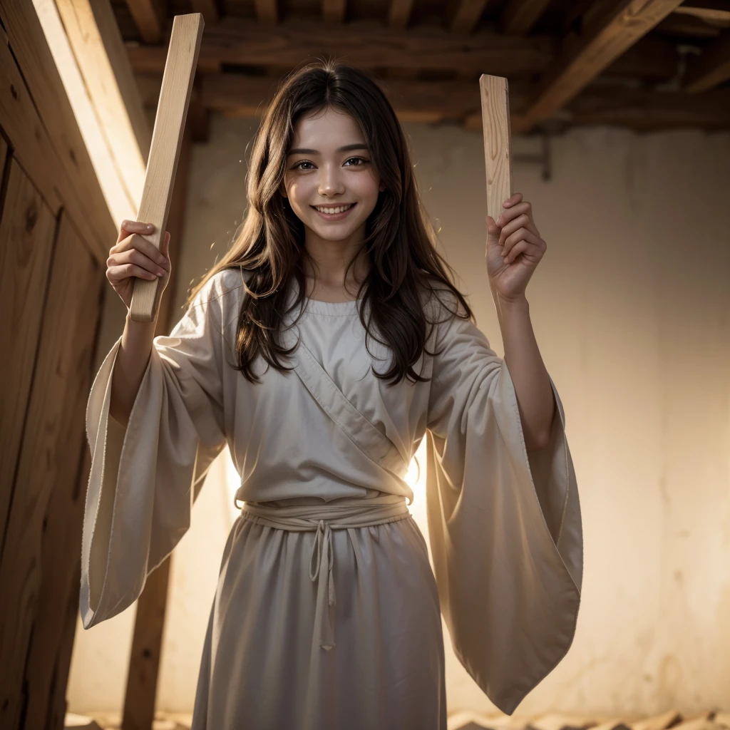 Jesus standing with a radiant smile RIGHT ANGLE 4k resolution
