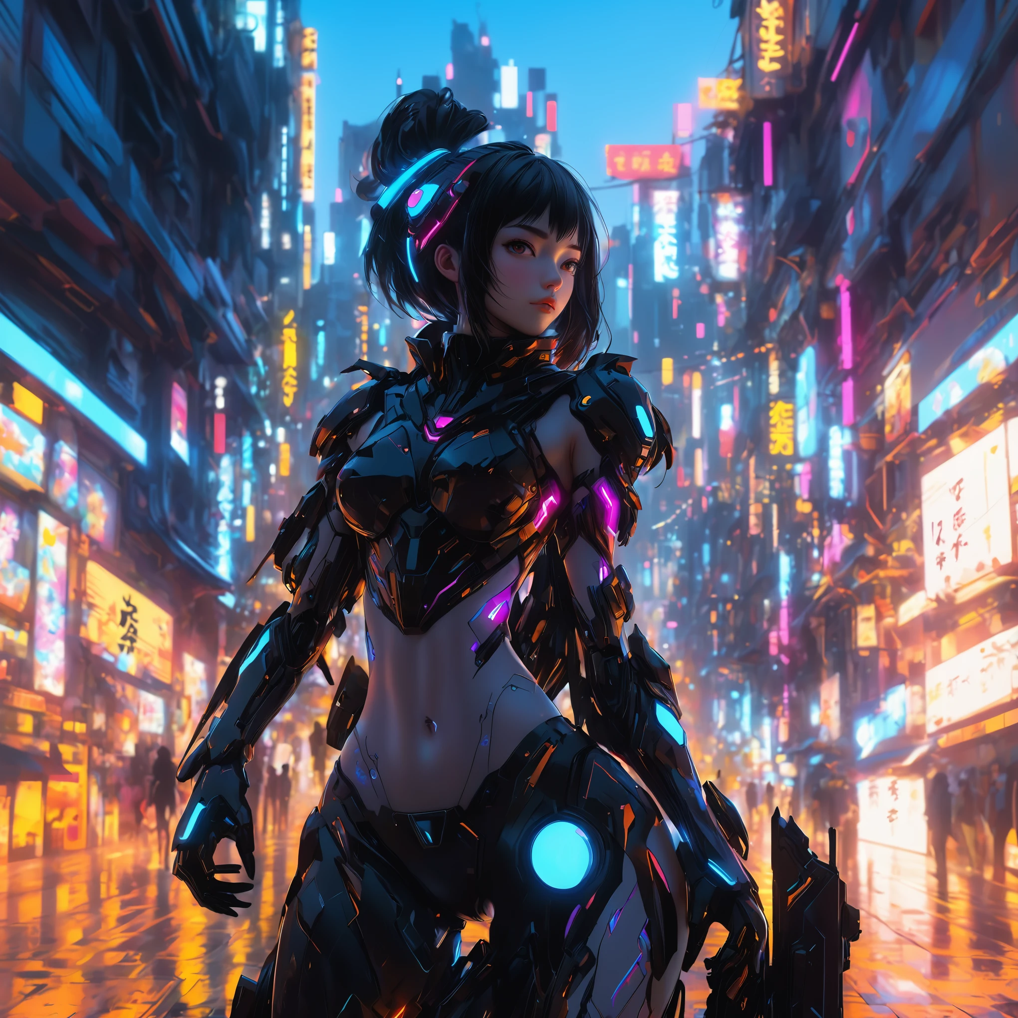 Fractal Art、Woman standing、 anime art wallpaper 4k, anime art wallpaper 4k, anime art wallpaper 8k, Anime Style 4k, 4K Detailed Digital Art, Highly detailed digital art in 4K, Amazing artwork in 8K, Beautiful art UHD 4K, Digital Cyberpunk Anime Art, rossdraws cartoon vibrant、Contemporary art