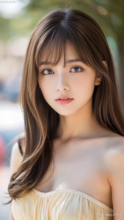 Highest quality, 8k,  ,masterpiece :1.3)), In-person audience,((Whole body 1.2)) ,Beautiful woman, Wide Shot ,One girl, , Selfie   , ,, squirt   , Brown Hair  , bangs,Highly detailed face, Highly detailed lips, Detailed eyes, double eyelid