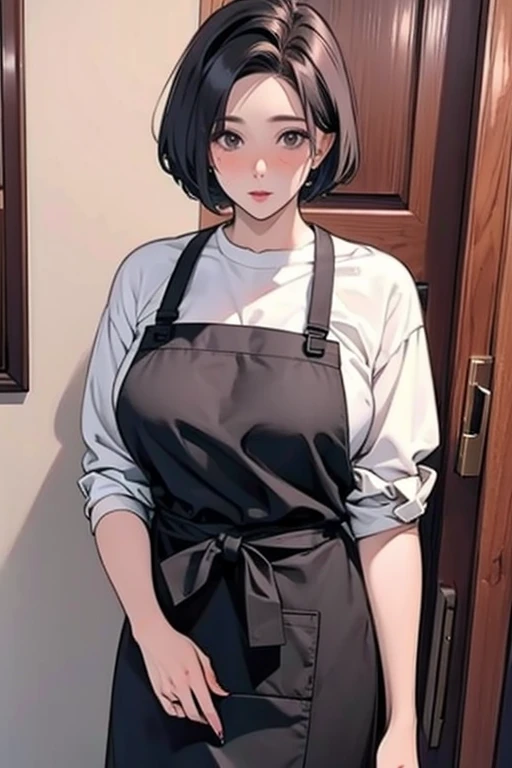 mother,Married Woman,apron,Black Hair,kind,short hair,Berry Short,Short Hair,
