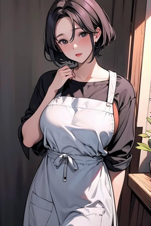 mother,Married Woman,apron,Black Hair,kind,short hair,Berry Short,Short Hair,
