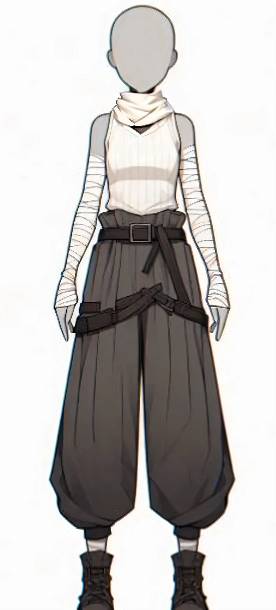 create a black scarf in the marked area