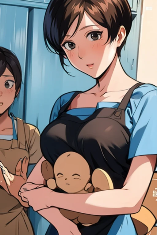 mother,Married Woman,apron,Black Hair,kind,short hair,Berry Short,Short Hair,Short hair,Short Hair
