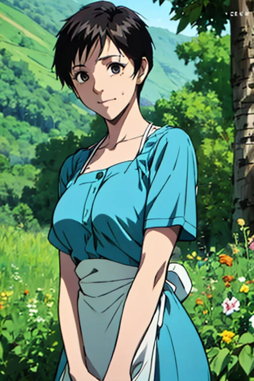 mother,Married Woman,apron,Black Hair,kind,short hair,Berry Short,Short Hair,
