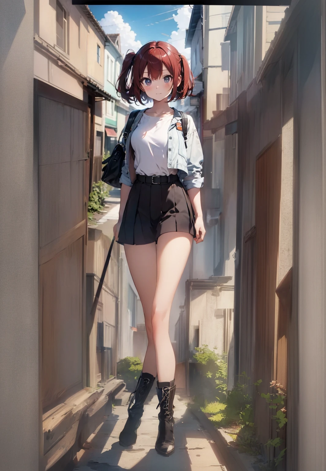 masterpiece, best quality, (extremely detailed CG unity 8k wallpaper), (best quality), (best illustration), (best shadow), absurdres, realistic lighting, (Abyss), beautiful detailed glow, art by PeterMohrBacher,, long boots perfect legs, purse