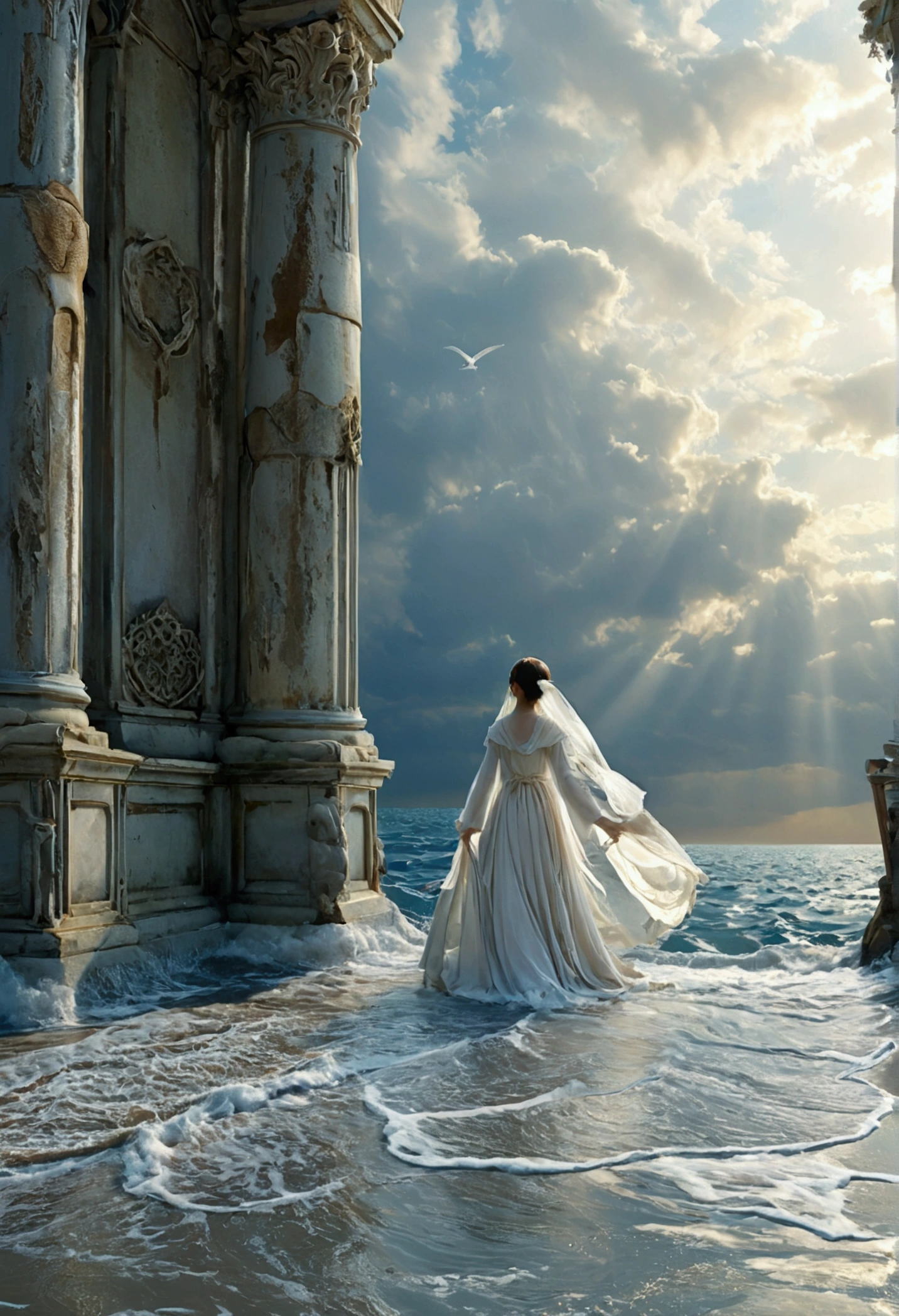  5 Then、The angel whom I saw standing on the sea and on the land、
Raise your right hand to the sky、