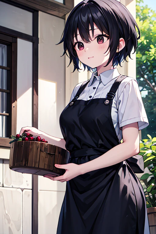 mother,Married Woman,apron,Black Hair,kind,short hair,Berry Short,Short Hair,
