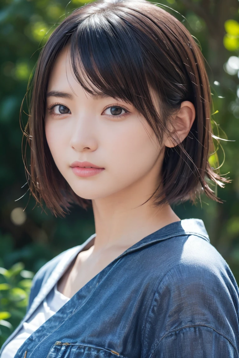, Long winded [Blue-black:.3] hair,View your viewers, (masterpiece:1.3), (8k, Realistic, RAW Photos, Highest quality: 1.4), Japanese, (One girl), Beautiful Face, (Realistic Face), (black hair, short hair:1.3), beautiful hairstyle, Realistic eyes, Beautiful attention to detail, (Realistic Skin), Beautiful Skin, Charm, Ultra-high resolution, Ultra-realistic, Very detailed, Golden Ratio,