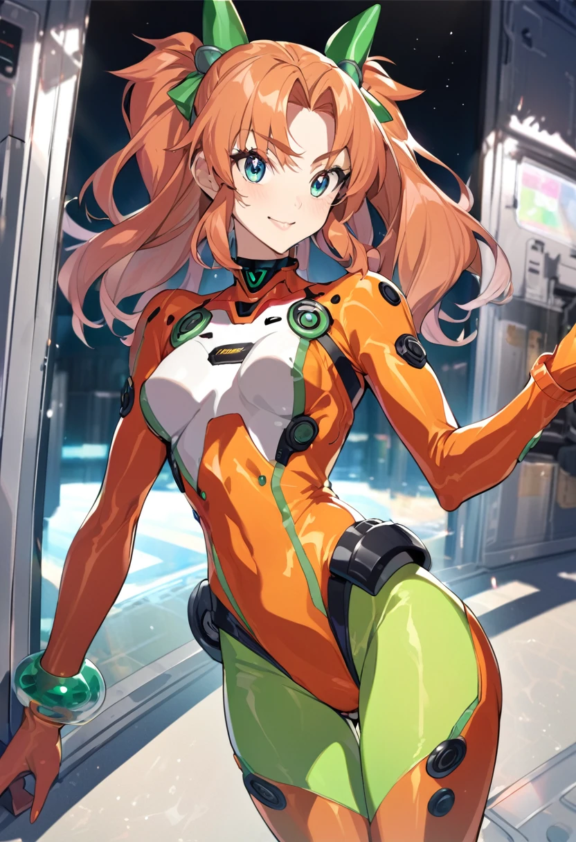 Asuka Shorju Langley, with a transparent evangelion plug suit 
