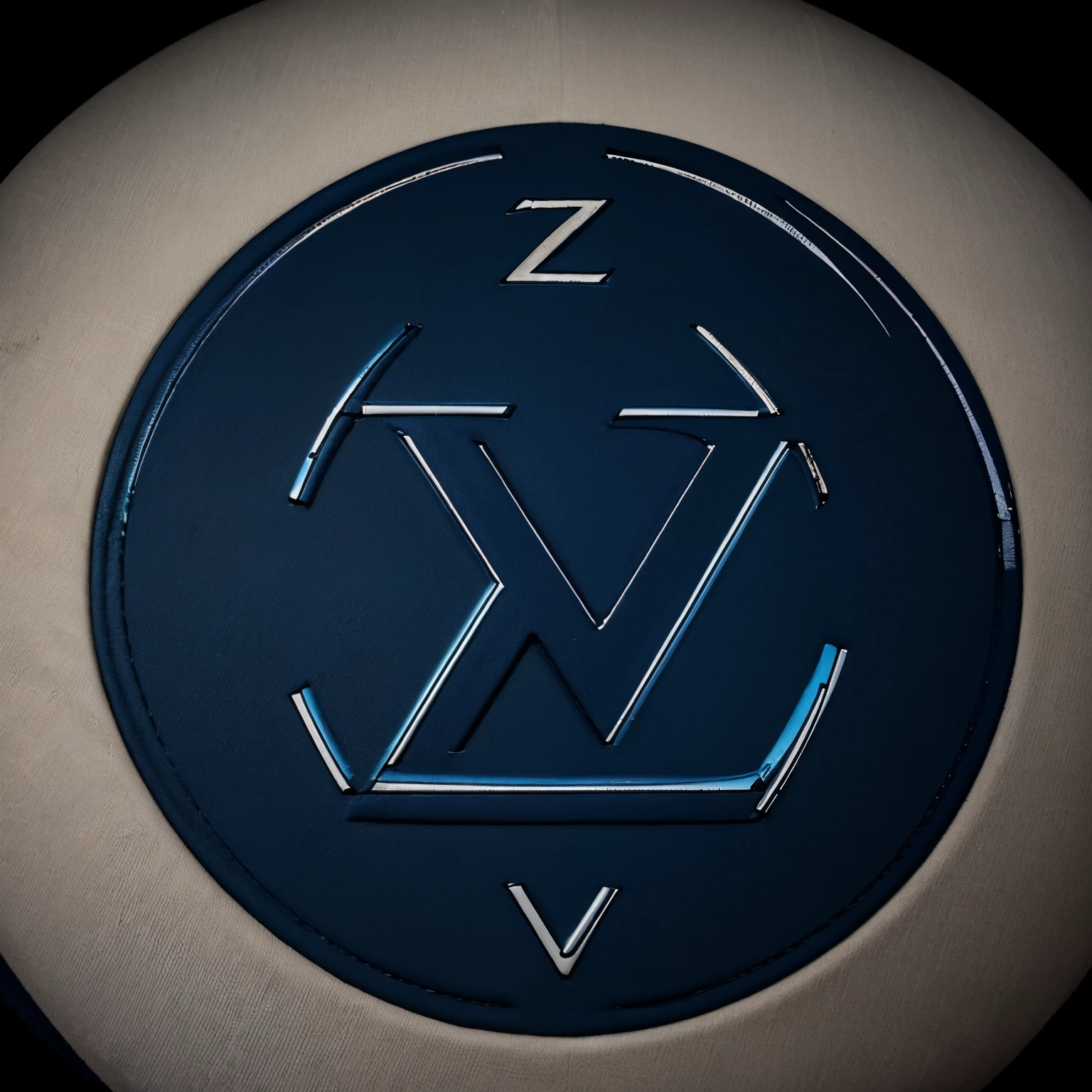 Create a logo from the shape of the letter Z with writing "FAMILY" di samping kanan. Dark blue in color, classic style