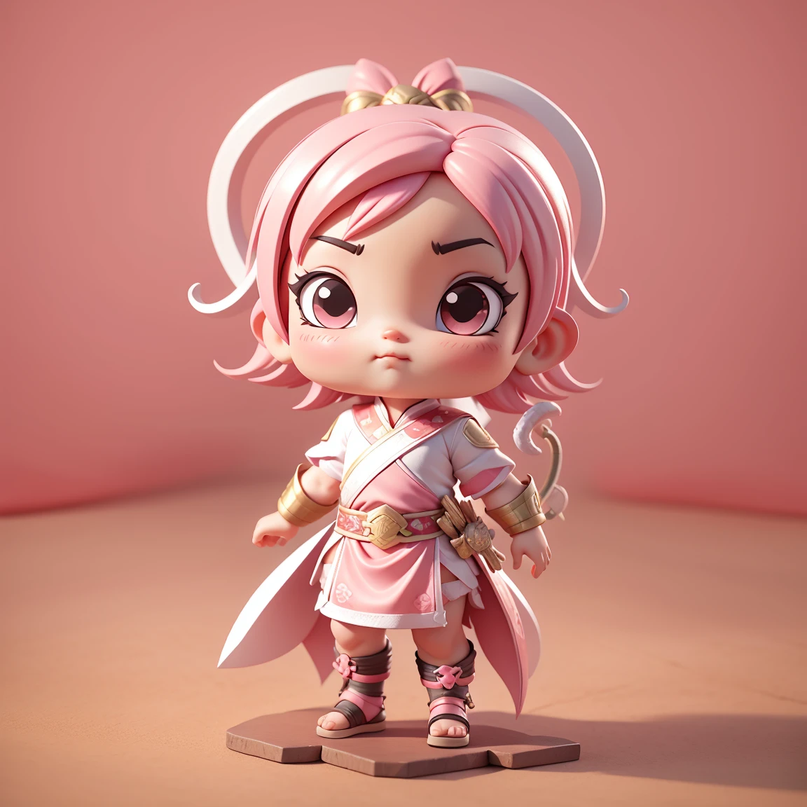 Chibi snake heroes blade,Cute baby snake,Chinese style,Pink big blade,heroes snake blade,Festive atmosphere, 3d