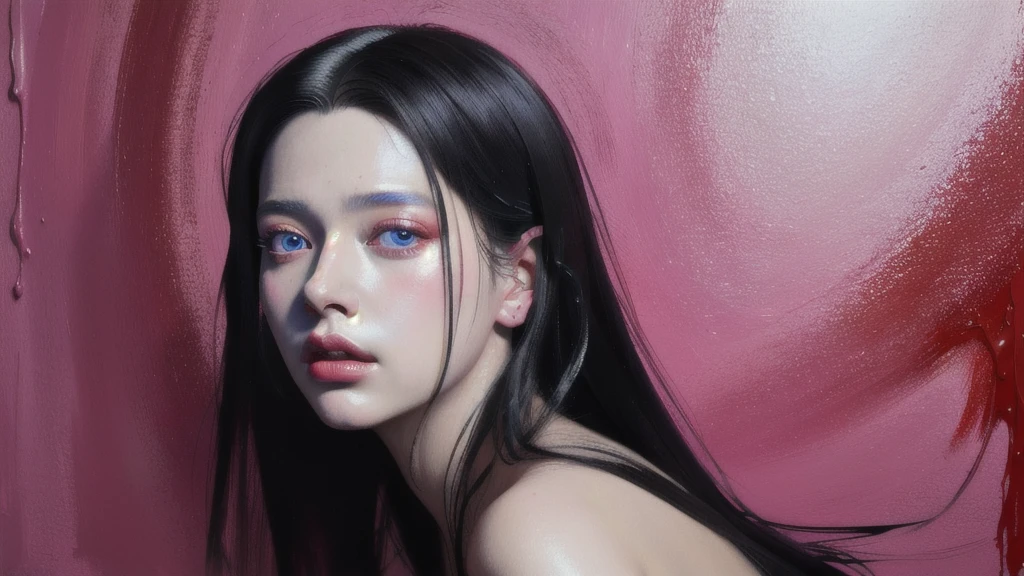 Android Beauty, Powerful paintings inspired by Francis Bacon, Ultra-realistic surrealism, Hyperrealism, fear, art, hyper real painting, Realistic illustration painting, カラフルなHyperrealism, Hyper-realistic digital art