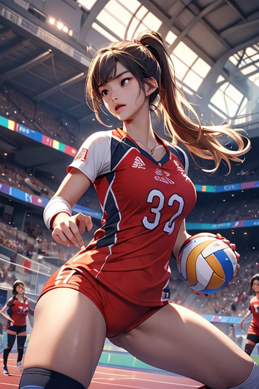 Female volleyball athlete, sexy