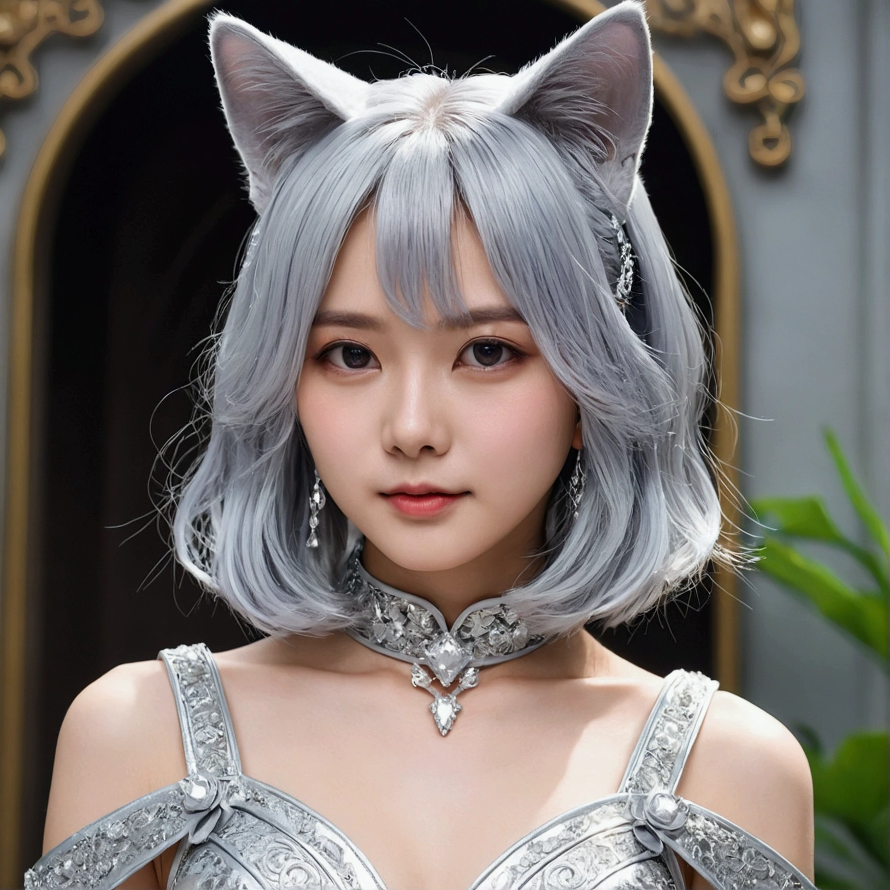 Cat ear、Silver Hair、Silver Dress、Silver Palace、technology