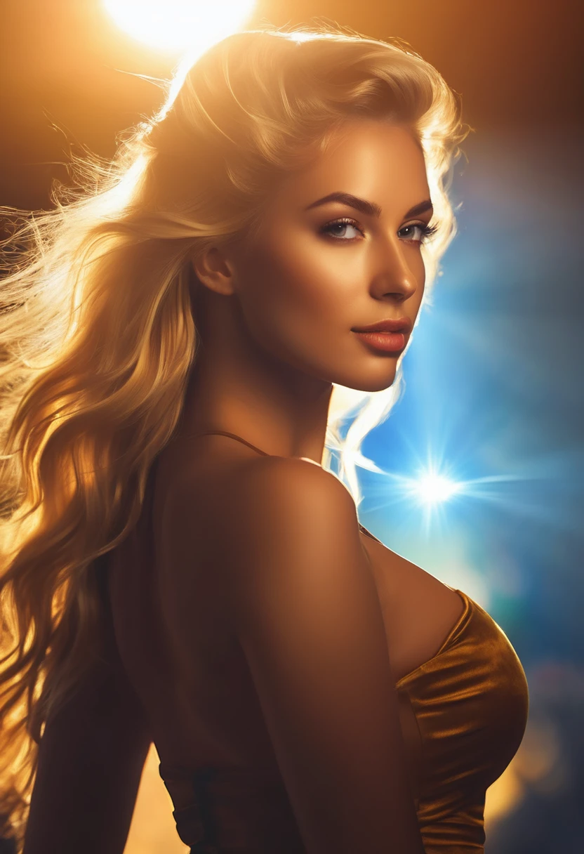 (Photorealistic.Uhd.masterpiece) random ultra hot gorgeous European woman silhouette. Age 23. Blonde hair. Backlight. standing in a circle