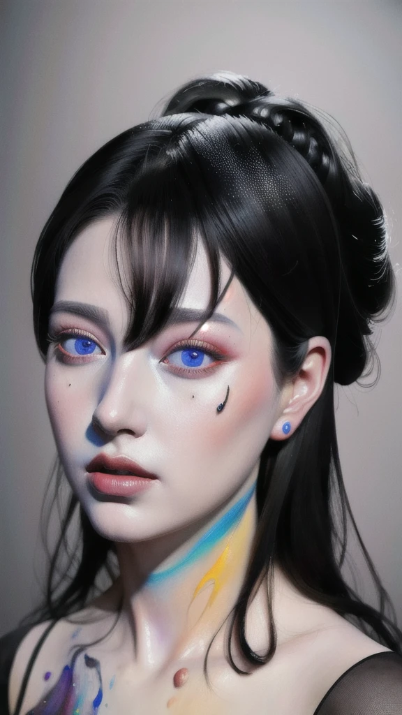 Android Beauty, Powerful paintings inspired by Francis Bacon, Ultra-realistic surrealism, Hyperrealism, fear, art, hyper real painting, Realistic illustration painting, カラフルなHyperrealism, Hyper-realistic digital art