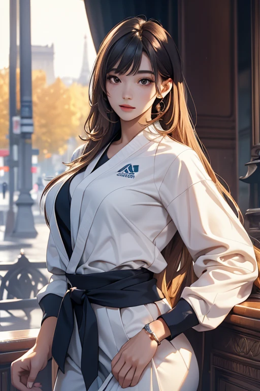 Highest quality、masterpiece、High sensitivity、High resolution、Detailed Description、Slender women、Paris Olympics、judo、