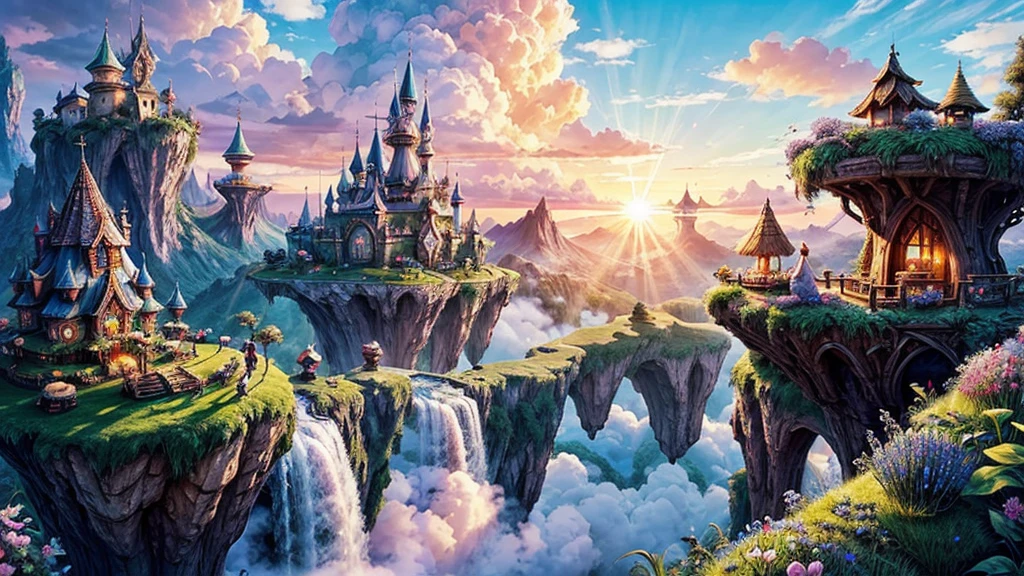 A dreamy cloud cafe in a fairyland