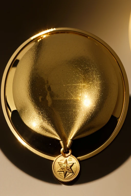 realistic image, bottomless, gold medal, with nothing in the center