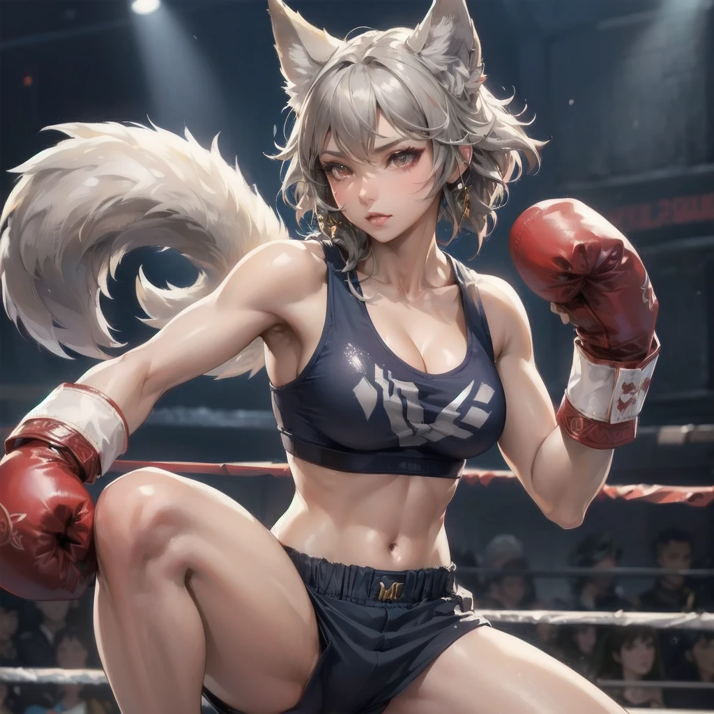 masterpiece, (textured skin), best quality, gorgeous beautiful, (a beautiful girl,wolf ears,wolf tail),detailed clothes,large breasts,narrow waist,, (beautiful face), cinematic lighting, (fantasy anime art ),