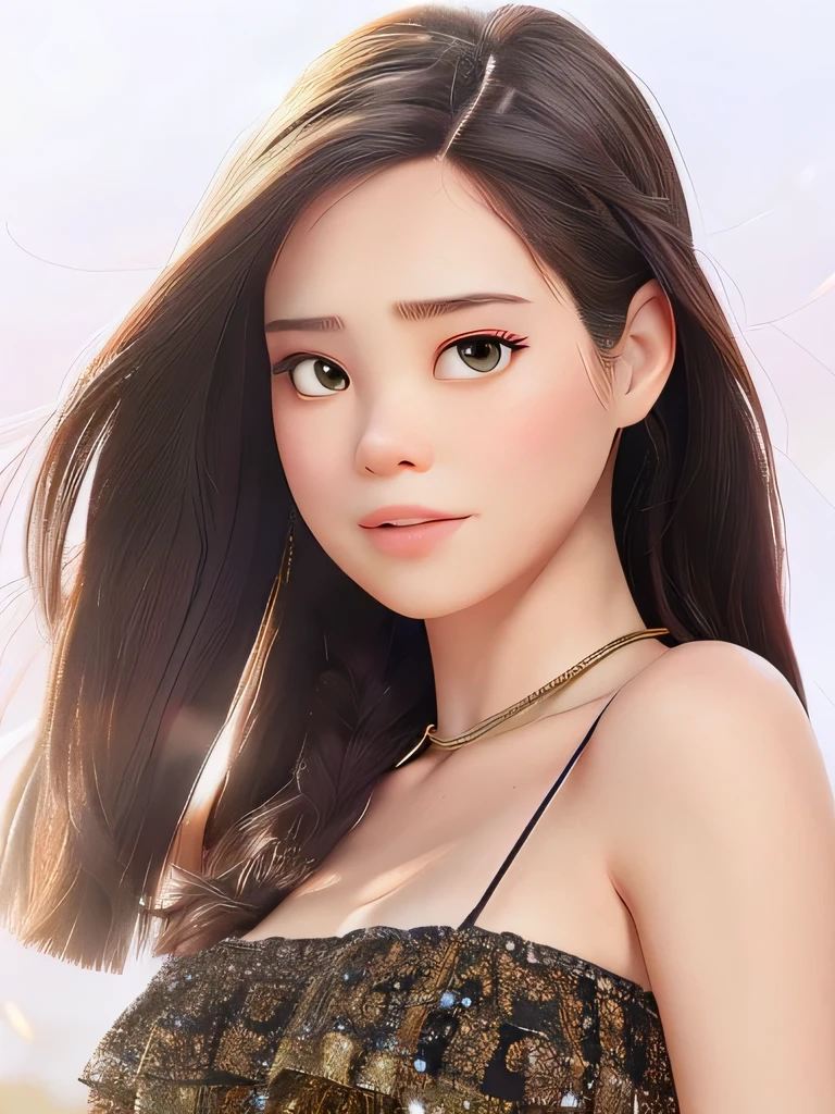 a close up of a woman with long hair wearing a dress, jennie blackpink, Lee Ji-eun, Lee Ji - Eun, jossi do blackpink, Heonhwa Choe, Parque Ji-min, Parque Roseanne do Blackpink, Retrato de Jossi de Blackpink, beautiful south korean woman, atriz da Coreia, Hwang SE - EM, Jaeyeon Nam