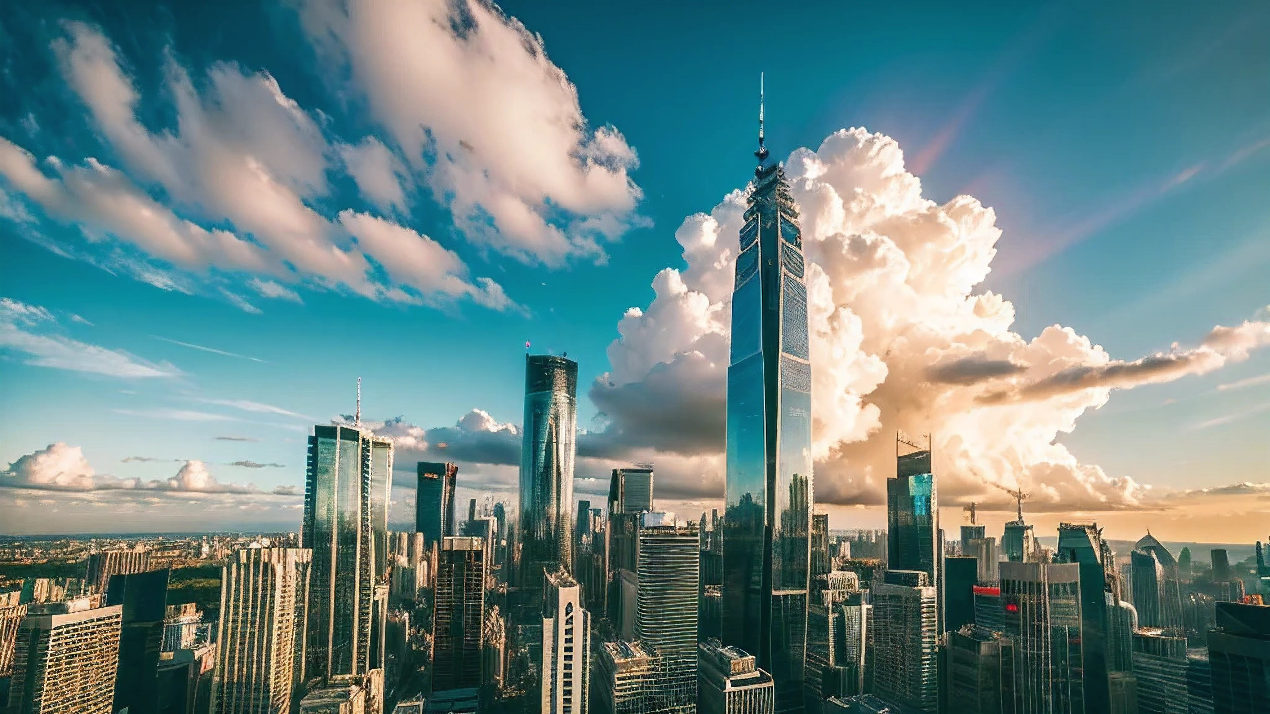 skyscraper, cloud, beautiful, 4k, building, money