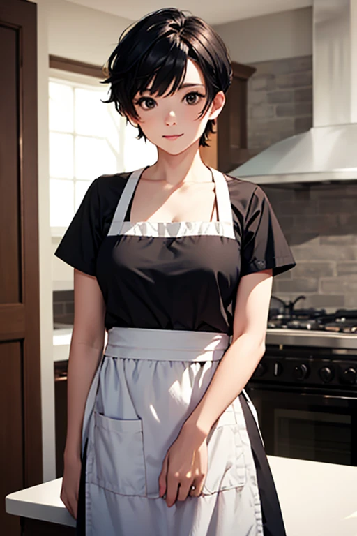 mother,Married Woman,apron,Black Hair,kind,short hair,Berry Short,Short Hair,
