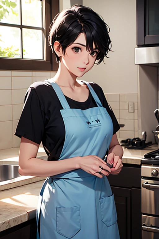 mother,Married Woman,apron,Black Hair,kind,short hair,Berry Short,Short Hair,
