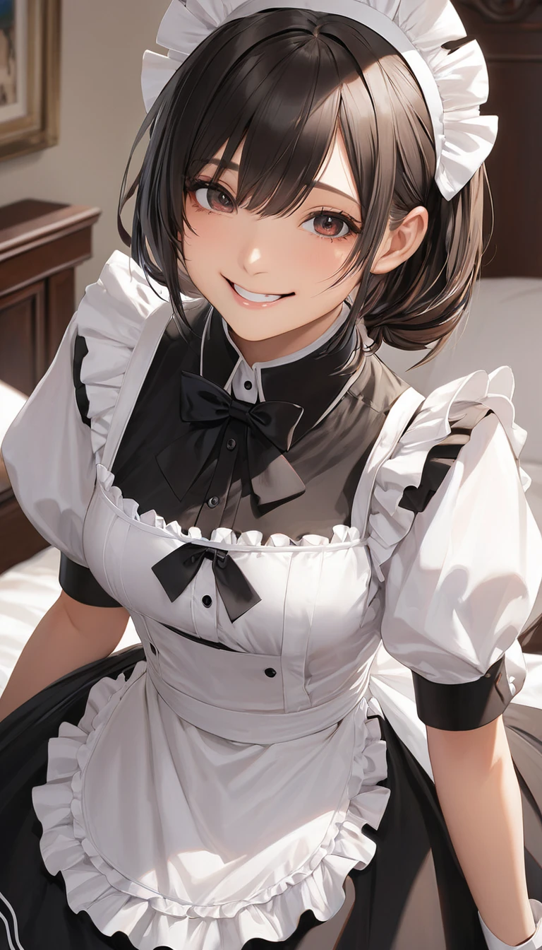 masterpiece, Highest quality, One girl, Hollow Eyes, Hollow, Maid, smile