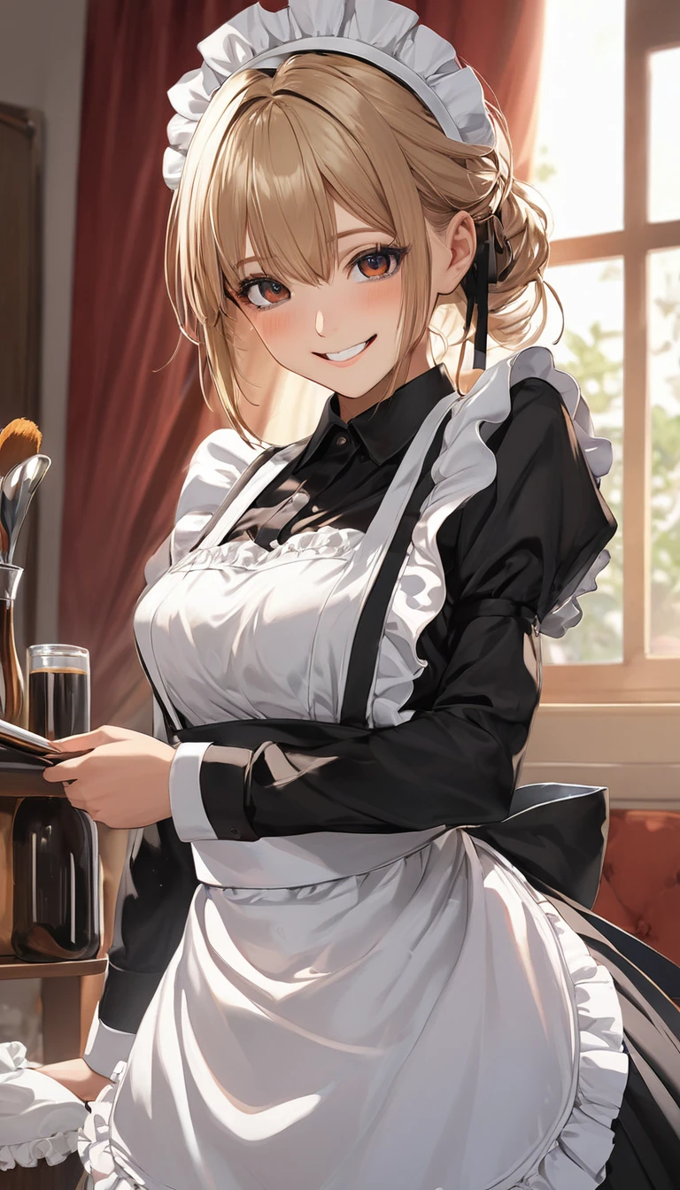 masterpiece, Highest quality, One girl, Hollow Eyes, Hollow, Maid, smile