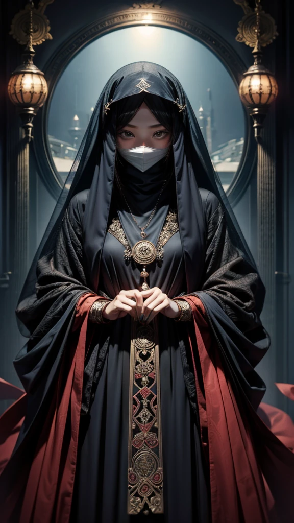fortune teller She wears a veil that hides her face.、Eyes are hidden