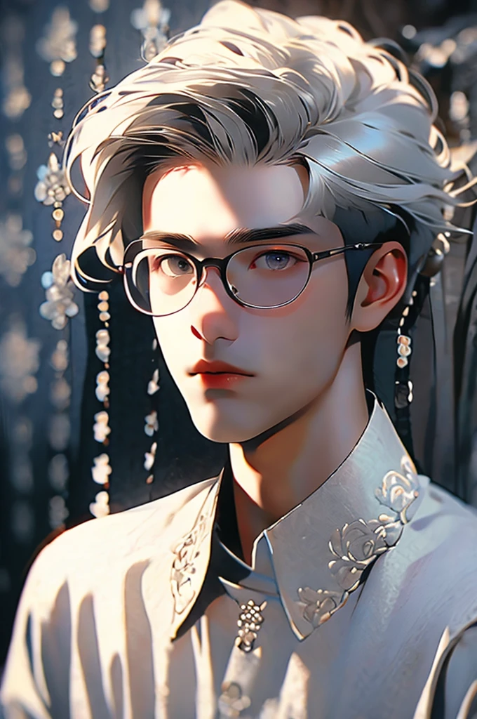 boy with gray hair and gray eyes