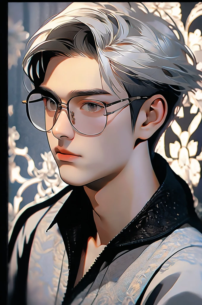 boy with gray hair and gray eyes