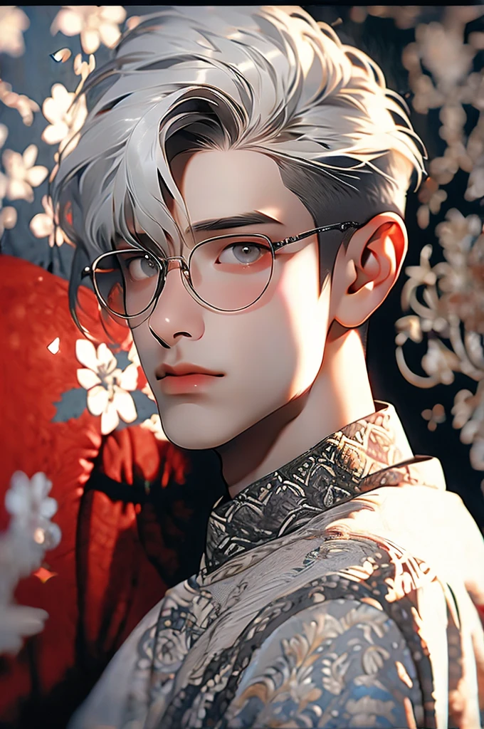 boy with gray hair and gray eyes