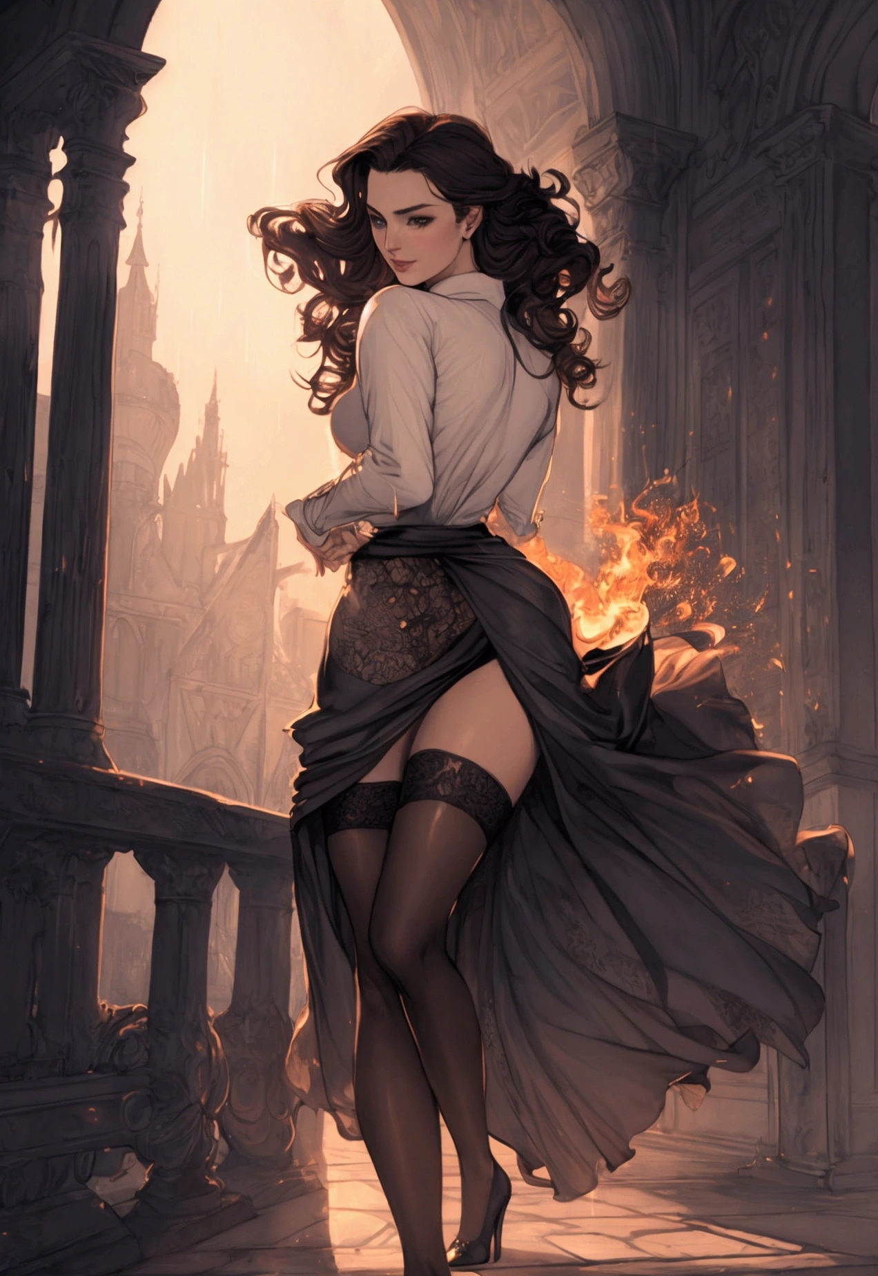 young busty keira knightley, her dress is blowing up, wearing stockings, stockings, stockings, big tits, gigant booobs, curly fluffy hair, Transparent torn unbuttoned shirt, heels, hyperdetailed face, naked belly, emotions play on her face, nervous, running away, panicking, storm, downpour, rain, lightning, full body pose, running away, hair blowing in the wind, in a medieval city, fog from which fantastic creatures emerge, dark fantasy theme, attractive, Gorgeous, beautiful, alluring, art by Stephen Gammell, Pino Daheny, Jeremy Mann, Alex Maleev, surrealism, dark art by james jean, takato yamamoto, inkpunk minimalism, realistic colors, hyperrealistic, hdr, delicate detail, highly detailed, masterpiece, very beautiful, adorable, marvelous, exquisite, captivating, alluring, award winning, spectacular, trendy, polished, very cute, glorious, fabulous, excellent, astonishing dark colors, Alasdair McLellan, digital painting; by Daniel Merriam, Nikolina Petolas, Mone, Peter Gric, Dariusz Klimcza full colors, hair backlighting, back lighting, volumetric lighting, 8K, perfect eyes, perfect pupils, expressive eyes, hands by Albrecht Durer, smoke, particle fx, mist, fog, fire, explosions, debris, clouds, smile face Terrifying Decrepit Ancient Egyptian Mummy mermaid Covered in Rags, Insanely Detailed, Hyper Realistic, 32k, uHD, Filigree, Ultra High Resolution, Unreal Engine 5, Trending Art, Cinematic Lighting, Ray Tracing, Gold Ornate Jewels, ROBERTO GONZALEZ,