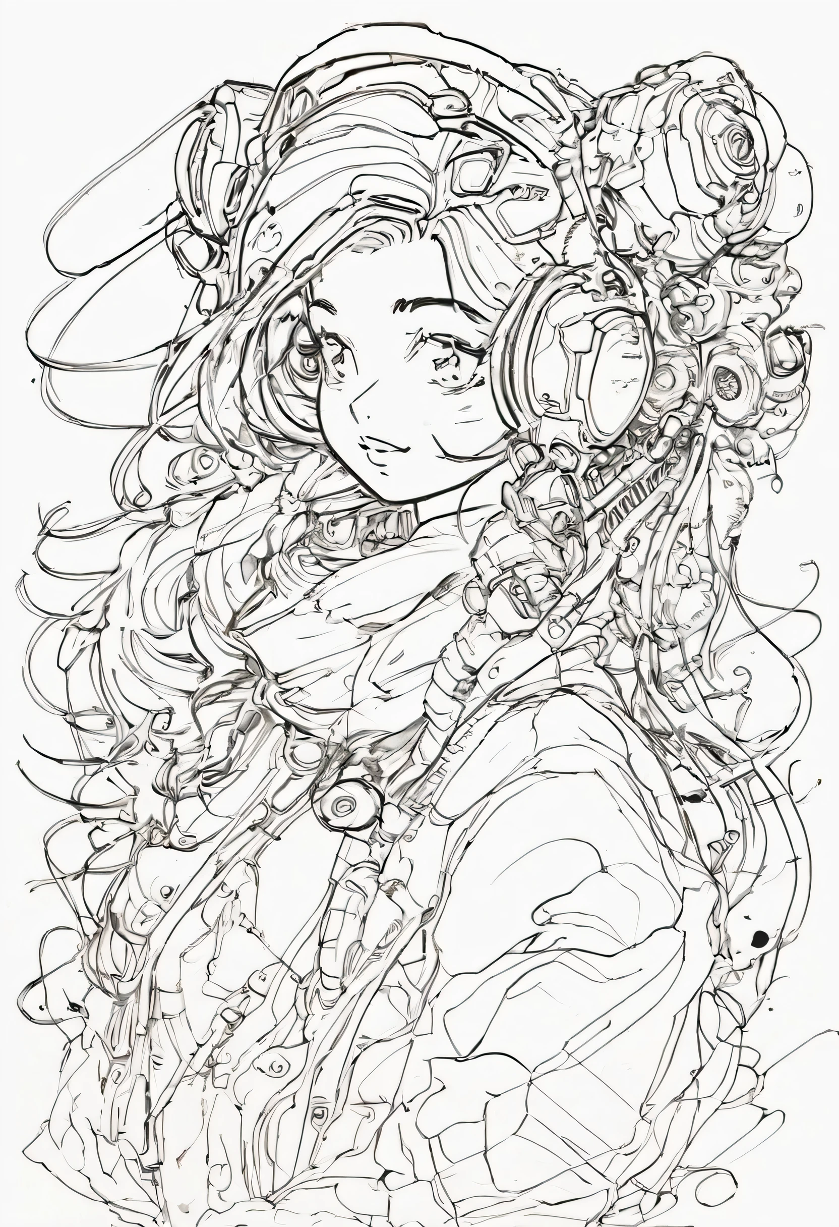 Line Art,Line Type,girl，