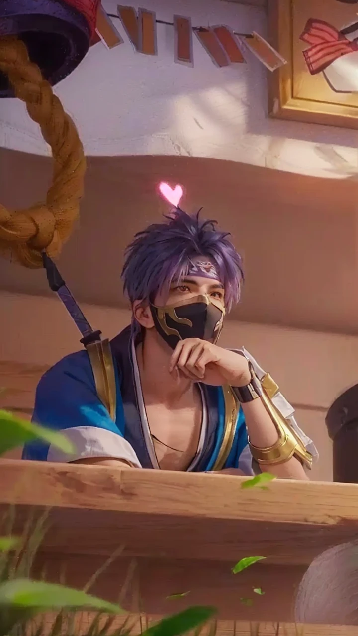 a close up of a boy with detailed purple and white hair, detailed eyes, extremely detailed face, holding a sword, leblanc, style of kieran yanner, tane skin, (best quality,4k,8k,highres,masterpiece:1.2),ultra-detailed,(realistic,photorealistic,photo-realistic:1.37),studio lighting,extreme detail description,vivid colors,fantasy,concept art