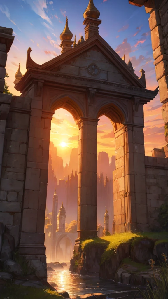 Sunset、Fantasy、mysterious、Landscape painting