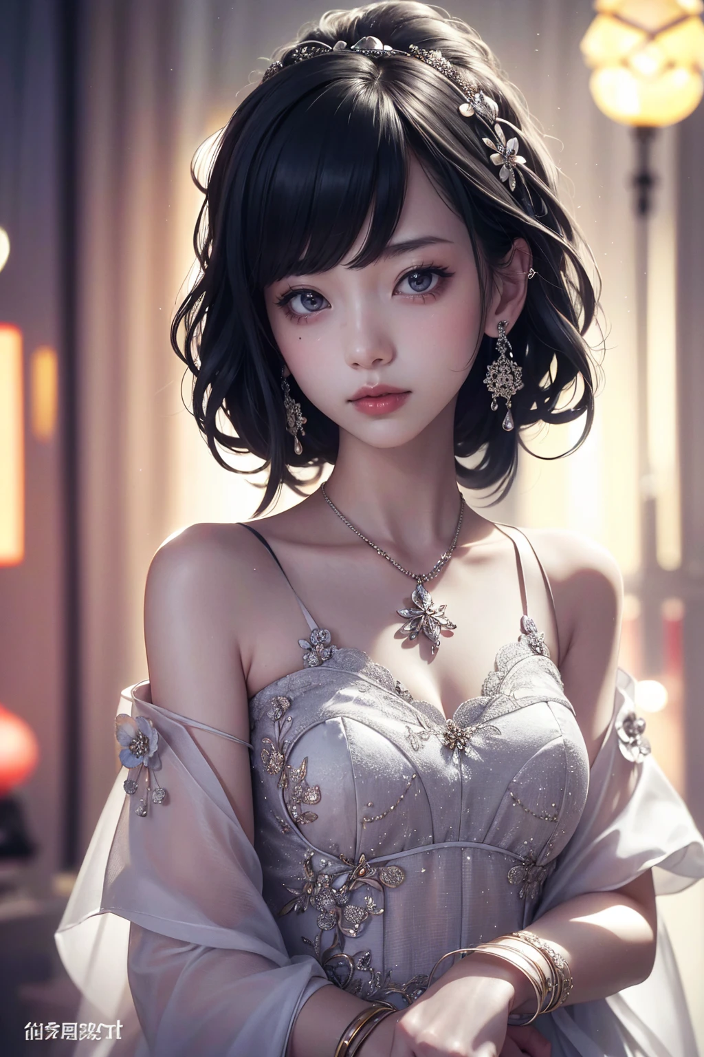 最high quality, masterpiece, High resolution, One girl,chinese wedding dress,hair ornaments,necklace, jewelry,Beautiful Face,On top of that_body, Tyndall effect,Realistic, Dark studio, Rim Light, Two-tone lighting,(Skin with attention to detail:1.2), 8k uhd, Digital SLR, Soft lighting, high quality, Volumetric lighting, Frank, photograph, High resolution, 4K, 8k, Bokeh